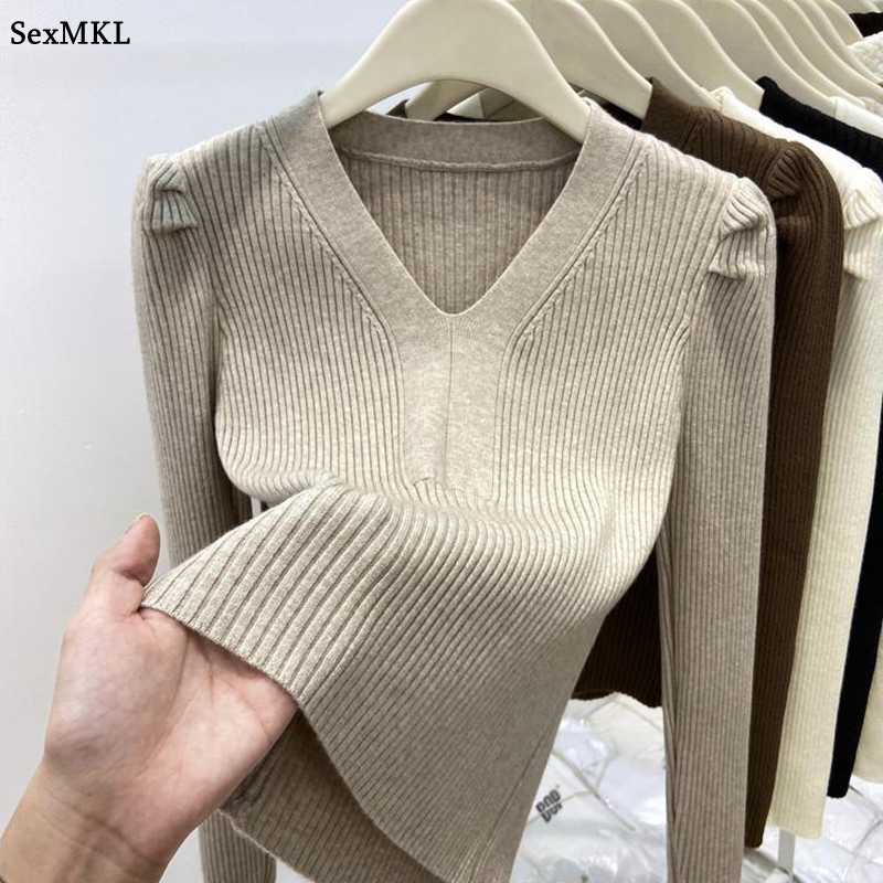 Winter Clothing Factory Outlet - Elegant V Neck Winter Basics Sweater