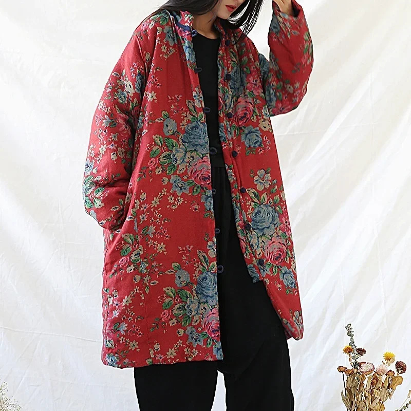 Winter Clothing For Women - Chinese Style Clothing Warm Cotton Print