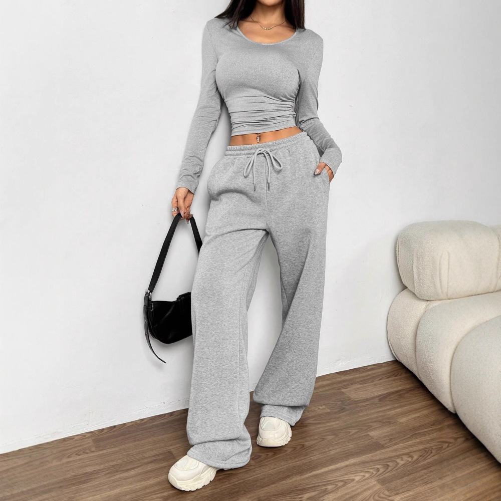 Winter Clothing Korean - Ladies Casual Two Piece Set Long