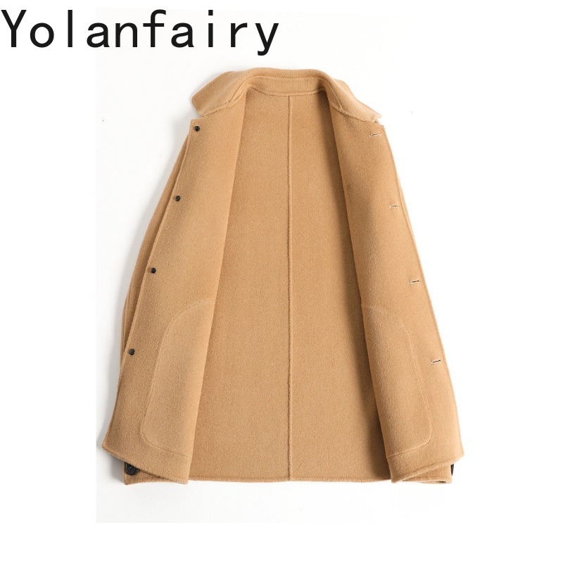 Winter Clothing Korean - YOLANFAIRY Double-faced Wool Coat Men Autumn