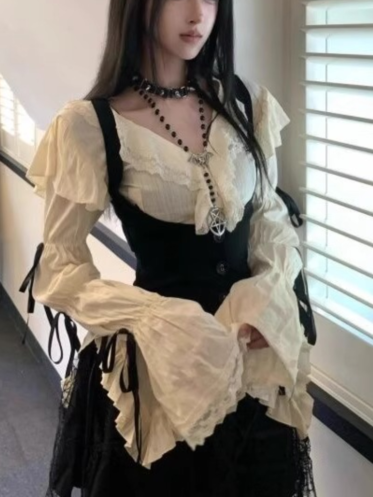 New Subculture Lace Vintage 3  - Winter Clothing For Women 评论和价格