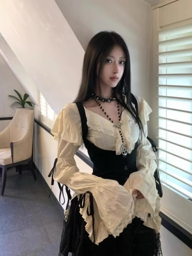 New Subculture Lace Vintage 3  - Winter Clothing For Women 评论和价格