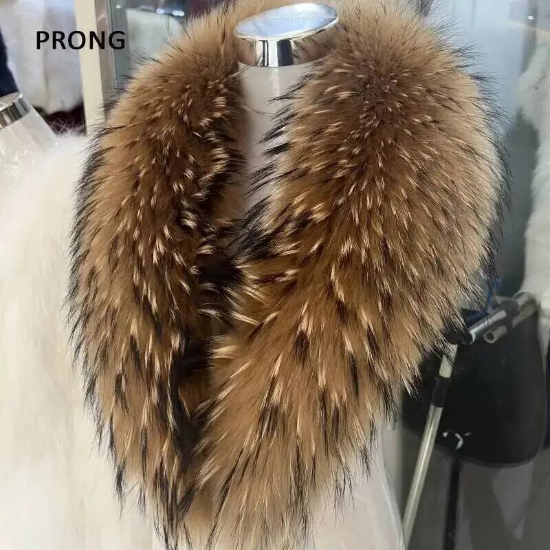 Natural Raccoon Fur Collar Rea - Winter Clothing Online 评论和价格