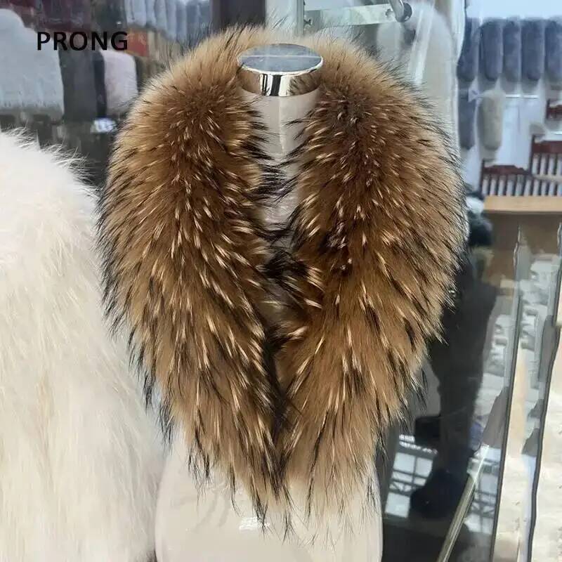 Natural Raccoon Fur Collar Rea - Winter Clothing Online 评论和价格