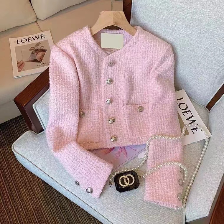 Women Tweed Fragrant Pink Jack - Jack Winter Clothing 评论和价格