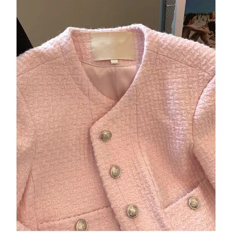 Women Tweed Fragrant Pink Jack - Jack Winter Clothing 评论和价格