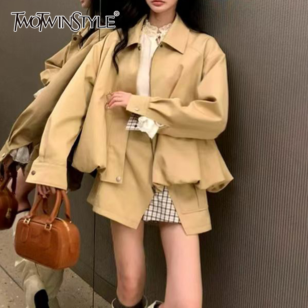 TWOTWINSTYLE Khakl Spliced Poc - Winter Clothing Online 评论和价格