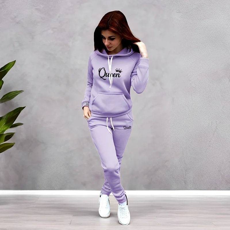 Womens Tracksuit Queen Letter  - Winter Clothing For Women 评论和价格