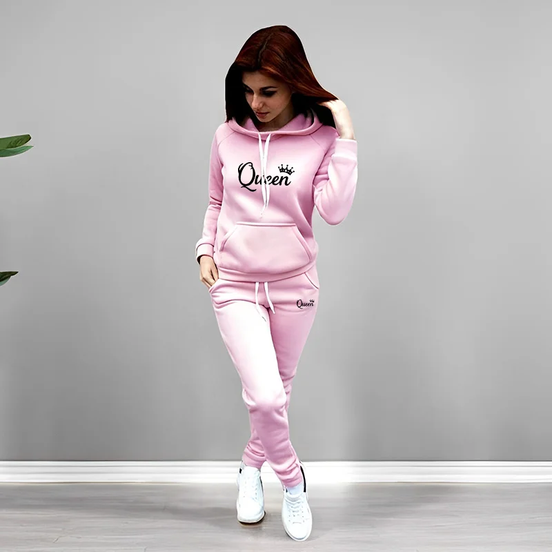 Womens Tracksuit Queen Letter  - Winter Clothing For Women 评论和价格