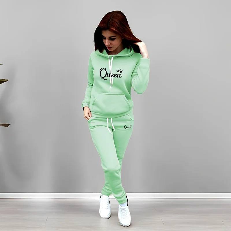 Womens Tracksuit Queen Letter  - Winter Clothing For Women 评论和价格