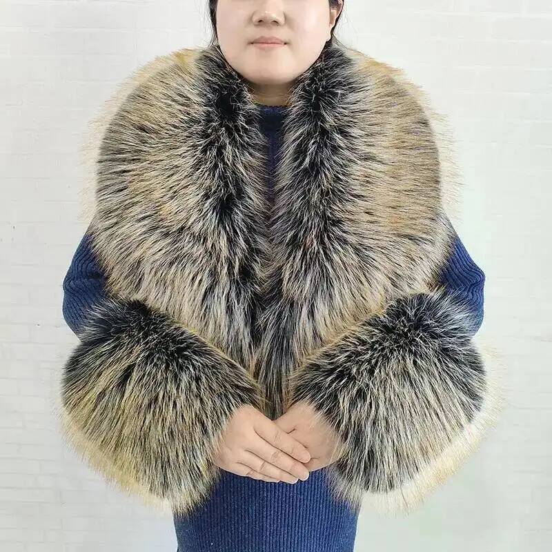 Large Women Faux Fox Fur Scarf - Winter Clothing Online 评论和价格