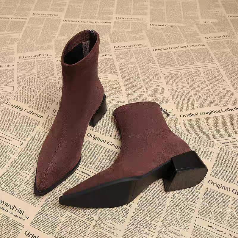 New Low Heel Women Mordern Ank - Winter Clothing For Women 评论和价格