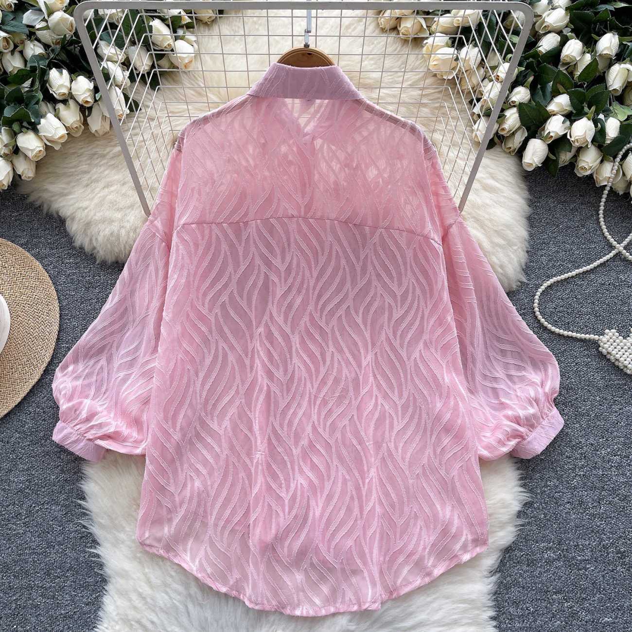 Women's Shiny Button Shirt Spr - Winter Clothing Korean 评论和价格