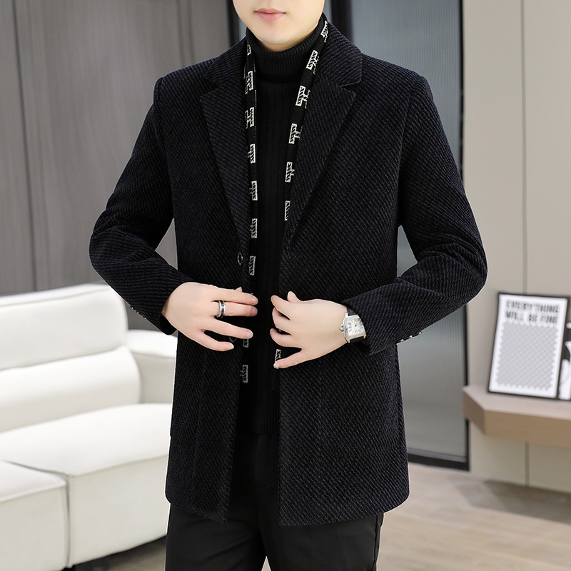 Mens Woolen Scarf collar Jacke - Jack Winter Clothing 评论和价格