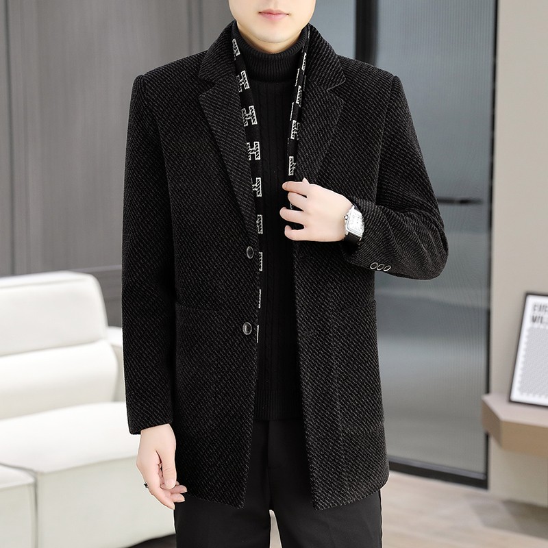 Mens Woolen Scarf collar Jacke - Jack Winter Clothing 评论和价格