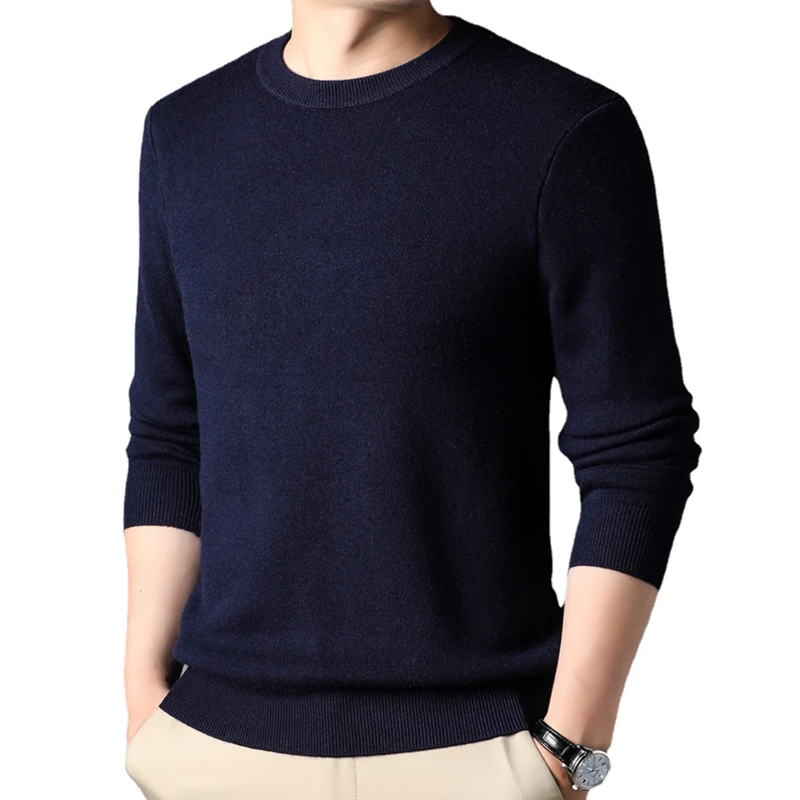 Men's Solid Color Knitted Pull - Winter Clothing Uae 评论和价格
