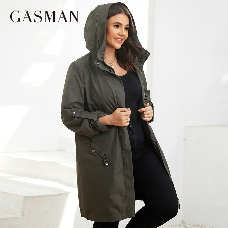 GASMAN Autumn  Trench Coat Plu - Winter Clothing Women Sale 评论和价格