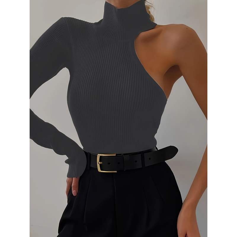 Solid Asymmetric One Shoulder  - Winter Clothing For Women 评论和价格