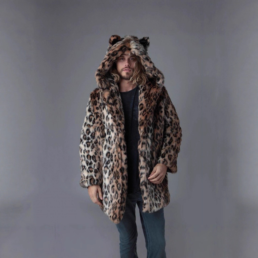 Men Faux Fur Jacket Winter Coa - Winter Clothing Uae 评论和价格