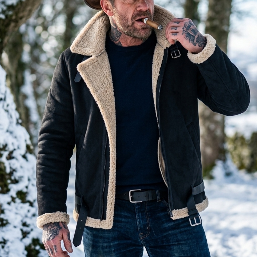 Men Winter Faux Suede Jacket F - Winter Clothing Uae 评论和价格