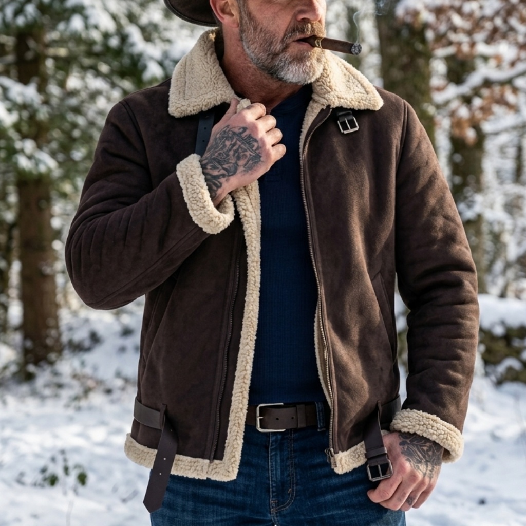 Men Winter Faux Suede Jacket F - Winter Clothing Uae 评论和价格