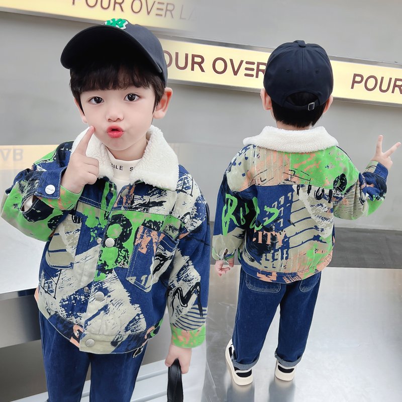 Kids Baby Warm Denim Jacket Pa - Winter Clothing Drawing For Kids 评论和价格