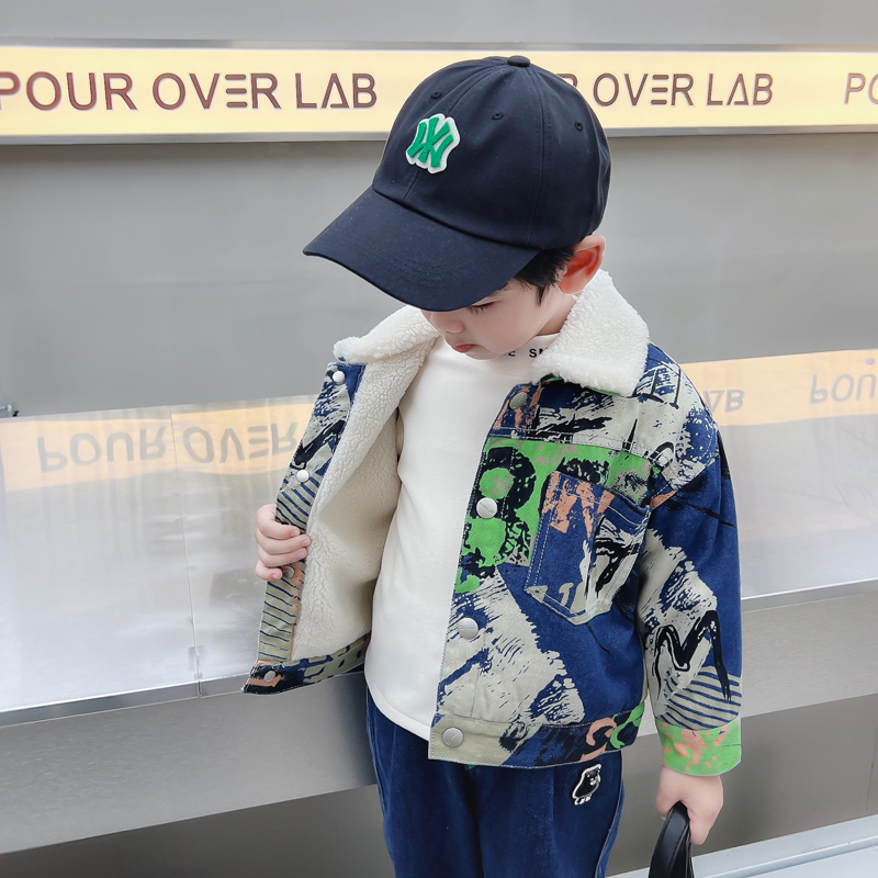 Kids Baby Warm Denim Jacket Pa - Winter Clothing Drawing For Kids 评论和价格