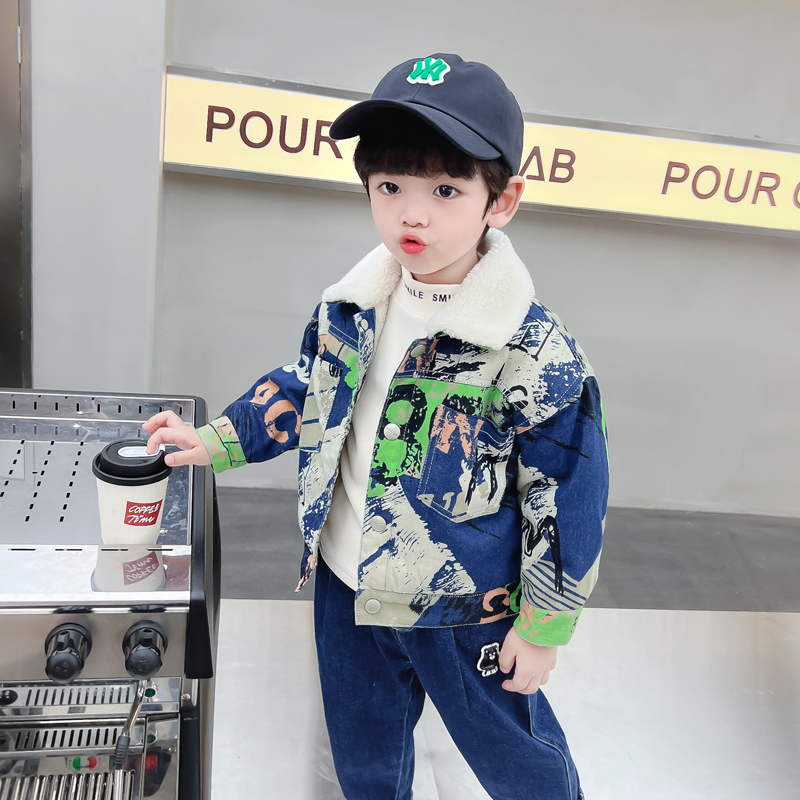 Kids Baby Warm Denim Jacket Pa - Winter Clothing Drawing For Kids 评论和价格