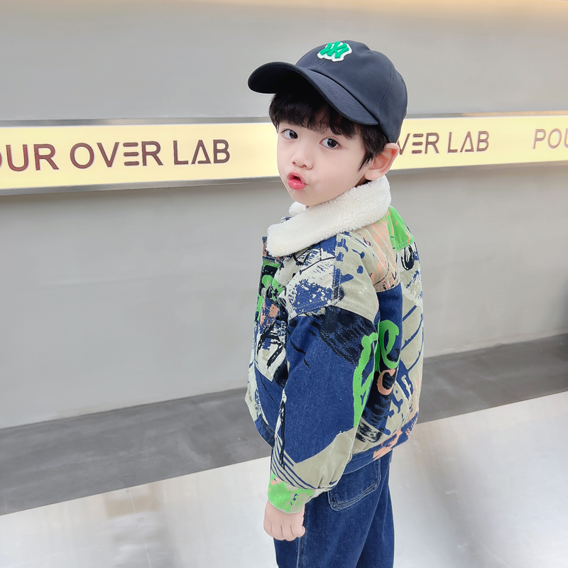 Kids Baby Warm Denim Jacket Pa - Winter Clothing Drawing For Kids 评论和价格